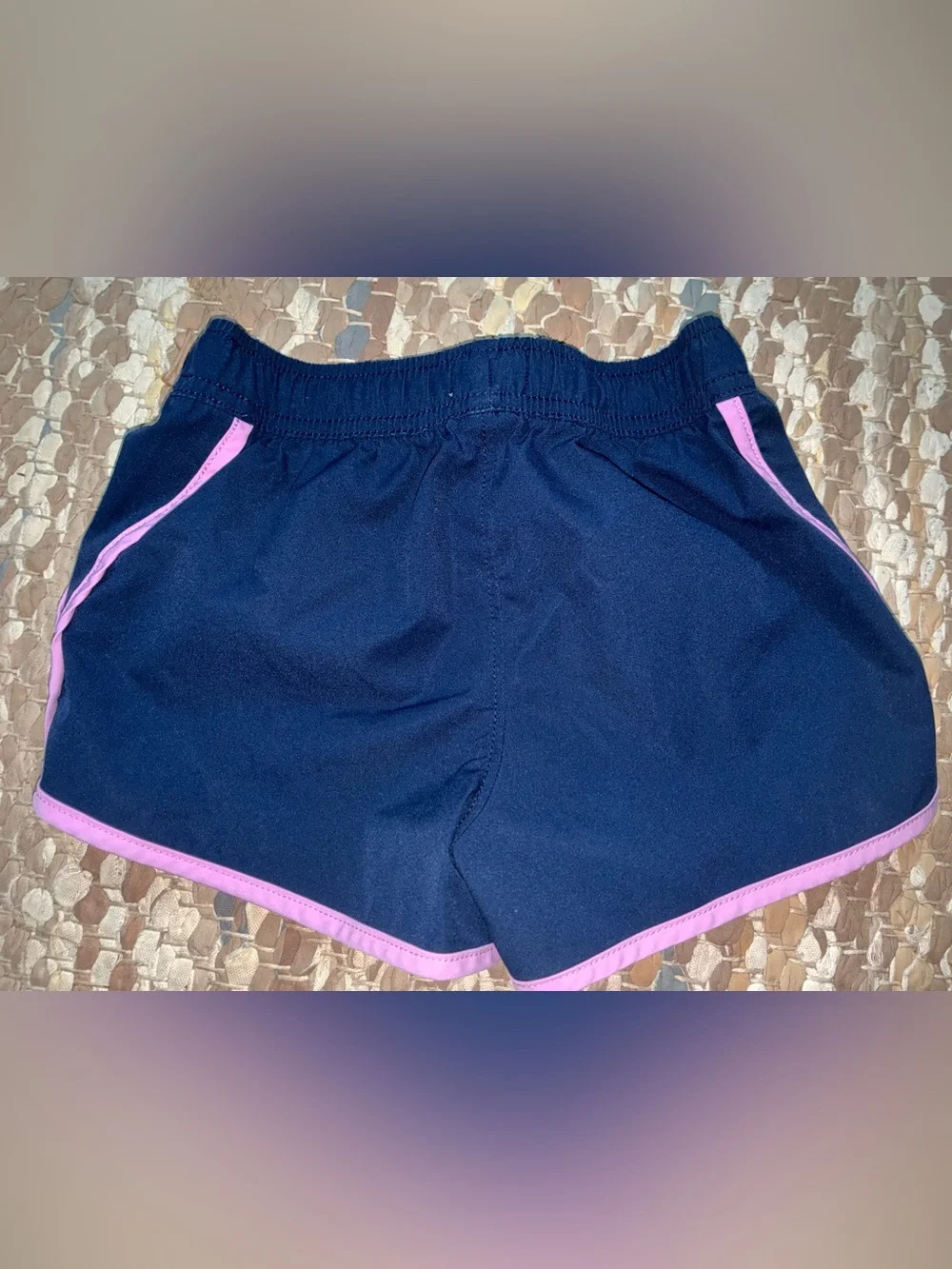 Crewcuts Navy Shorts with Pink Trim and Drawstring